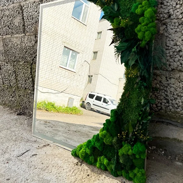 Прямоугольное зеркало со мхом с подсветкой — фото 2